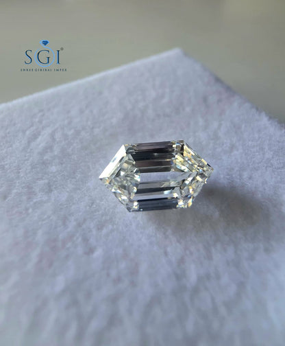 2 CT Hexagon Shape CVD Lab Grown Diamond | G Color VS1 Premium Lab Created Loose Diamond for Jewelry