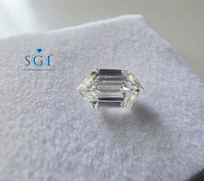 2 CT Hexagon Shape CVD Lab Grown Diamond | G Color VS1 Premium Lab Created Loose Diamond for Jewelry