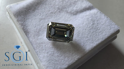 3.03 CT Green Blue Moissanite Loose Stone | 10mm Emerald Cut Lab Created Gemstone