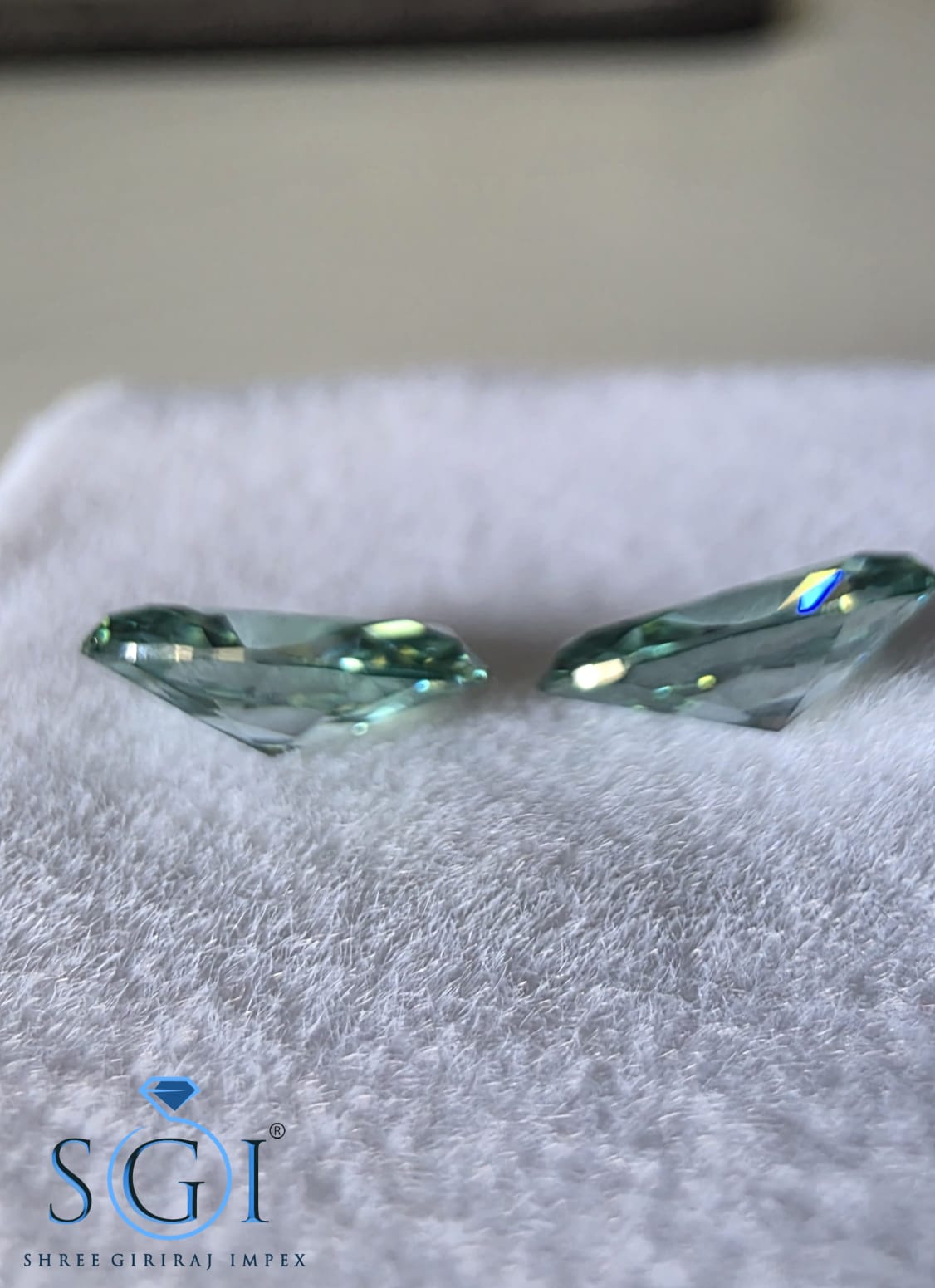 2.30ct Green Oval Moissanite 5x10mm, Lab Created Loose Gemstone for Custom Rings, Pendants and Jewelry Designs