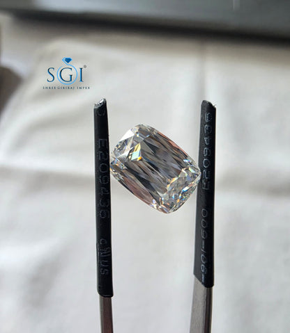 3.50 CT 10.5x7.5mm Criss Cut Cushion White Moissanite | Premium Lab Created Loose Stone for Jewelry Making