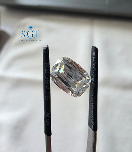 3.50 CT 10.5x7.5mm Criss Cut Cushion White Moissanite | Premium Lab Created Loose Stone for Jewelry Making