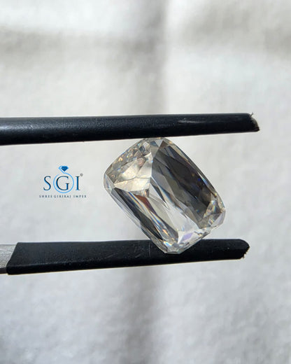 3.50 CT 10.5x7.5mm Criss Cut Cushion White Moissanite | Premium Lab Created Loose Stone for Jewelry Making