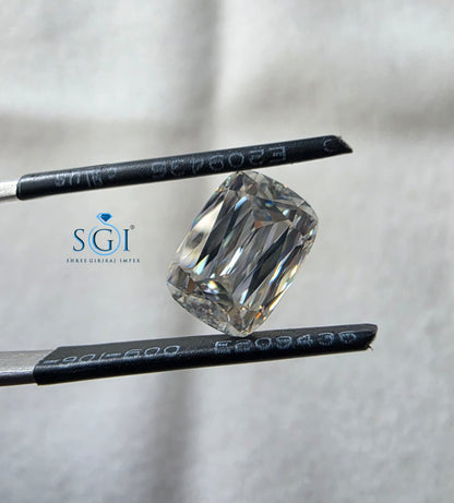 3.50 CT 10.5x7.5mm Criss Cut Cushion White Moissanite | Premium Lab Created Loose Stone for Jewelry Making