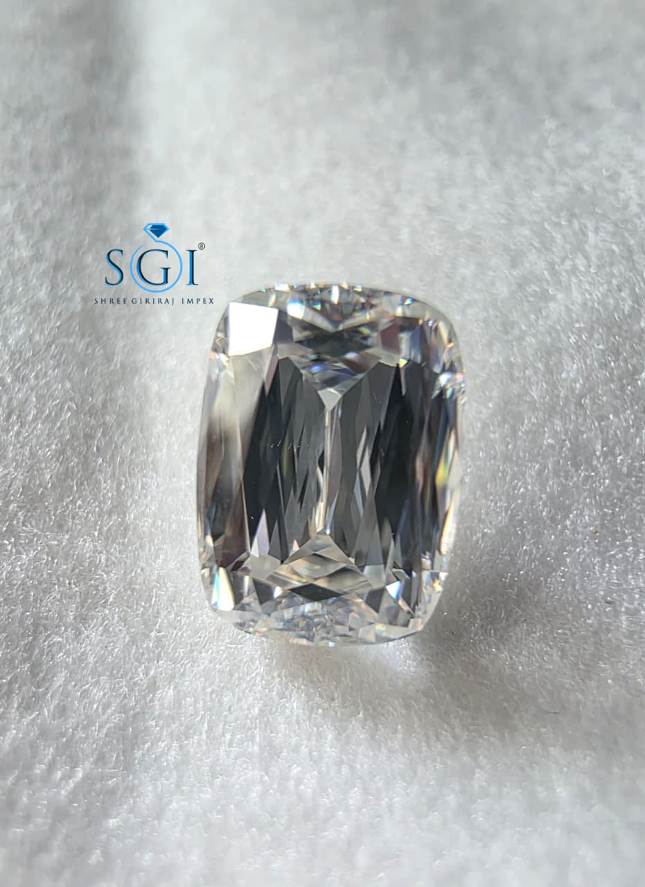 3.50 CT 10.5x7.5mm Criss Cut Cushion White Moissanite | Premium Lab Created Loose Stone for Jewelry Making