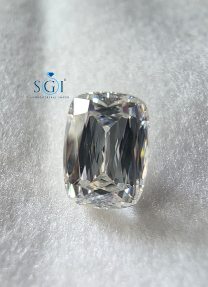 3.50 CT 10.5x7.5mm Criss Cut Cushion White Moissanite | Premium Lab Created Loose Stone for Jewelry Making