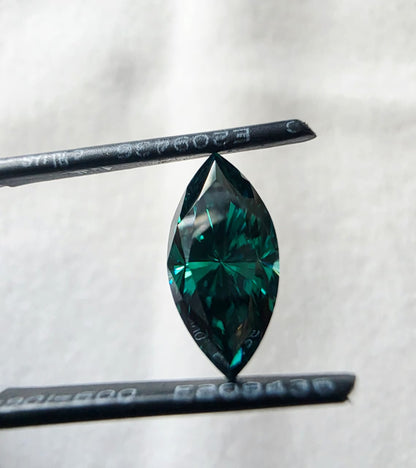 3.40 CT 7x14mm Green Marquise Shape Moissanite | Premium Lab Created Loose Gemstone