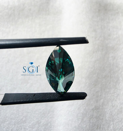 3.40 CT 7x14mm Green Marquise Shape Moissanite | Premium Lab Created Loose Gemstone