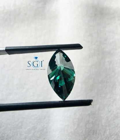 3.40 CT 7x14mm Green Marquise Shape Moissanite | Premium Lab Created Loose Gemstone