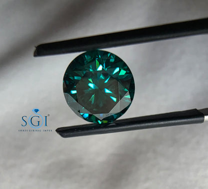 3.60 CT 10.5mm Round Green Moissanite | Premium Quality Loose Lab Created Gemstone for Jewelry Makingt 10.5mm Round Green Moissanite Stone | Premium Quality Loose Gemstone for Jewellery Making