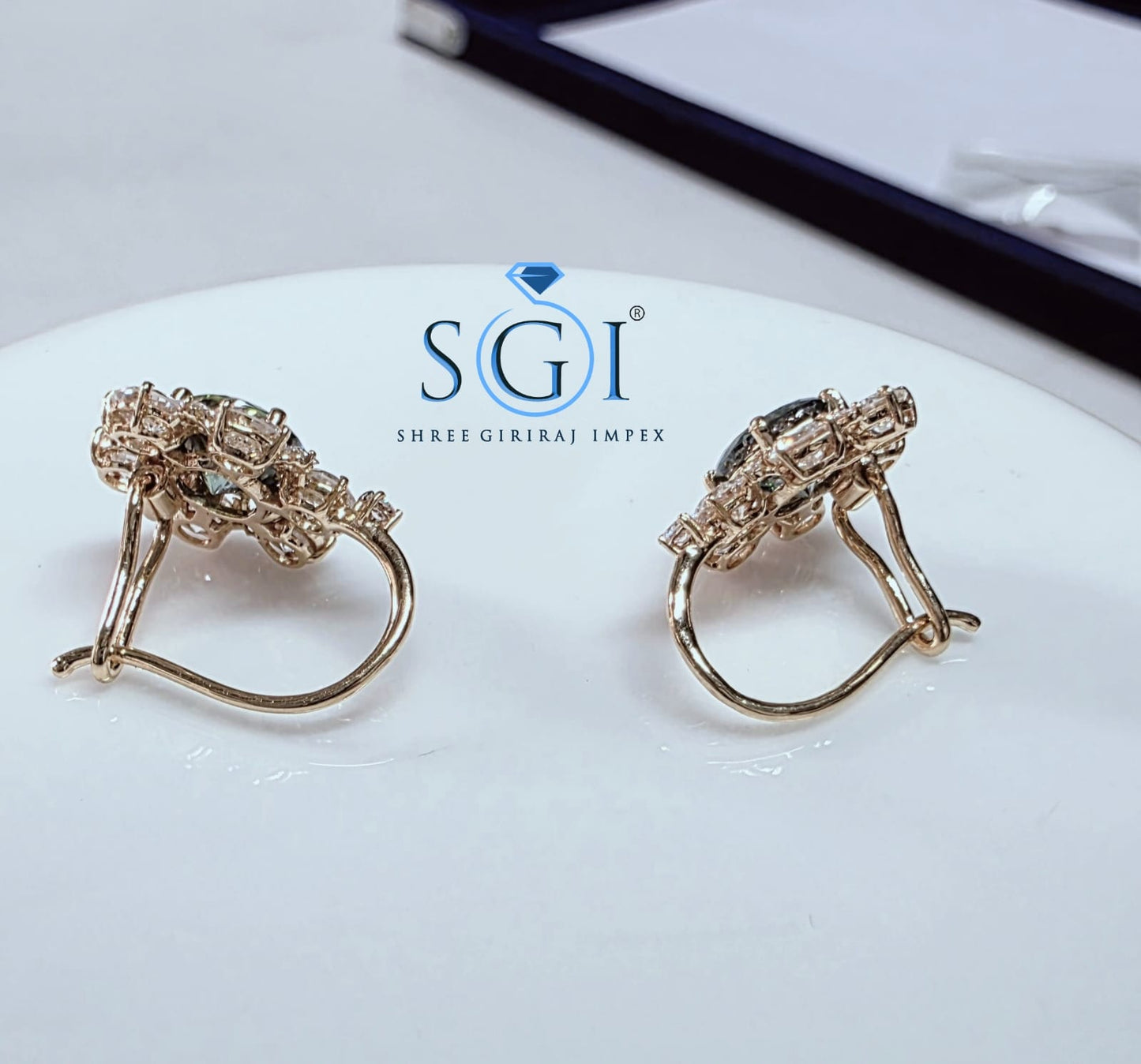 5.05 CTW Lab Grown Diamond & Portuguese Moissanite Stud Earrings, 18K Yellow Gold Luxury Earrings, CVD Diamond Jewelry, Fine Gift for Her