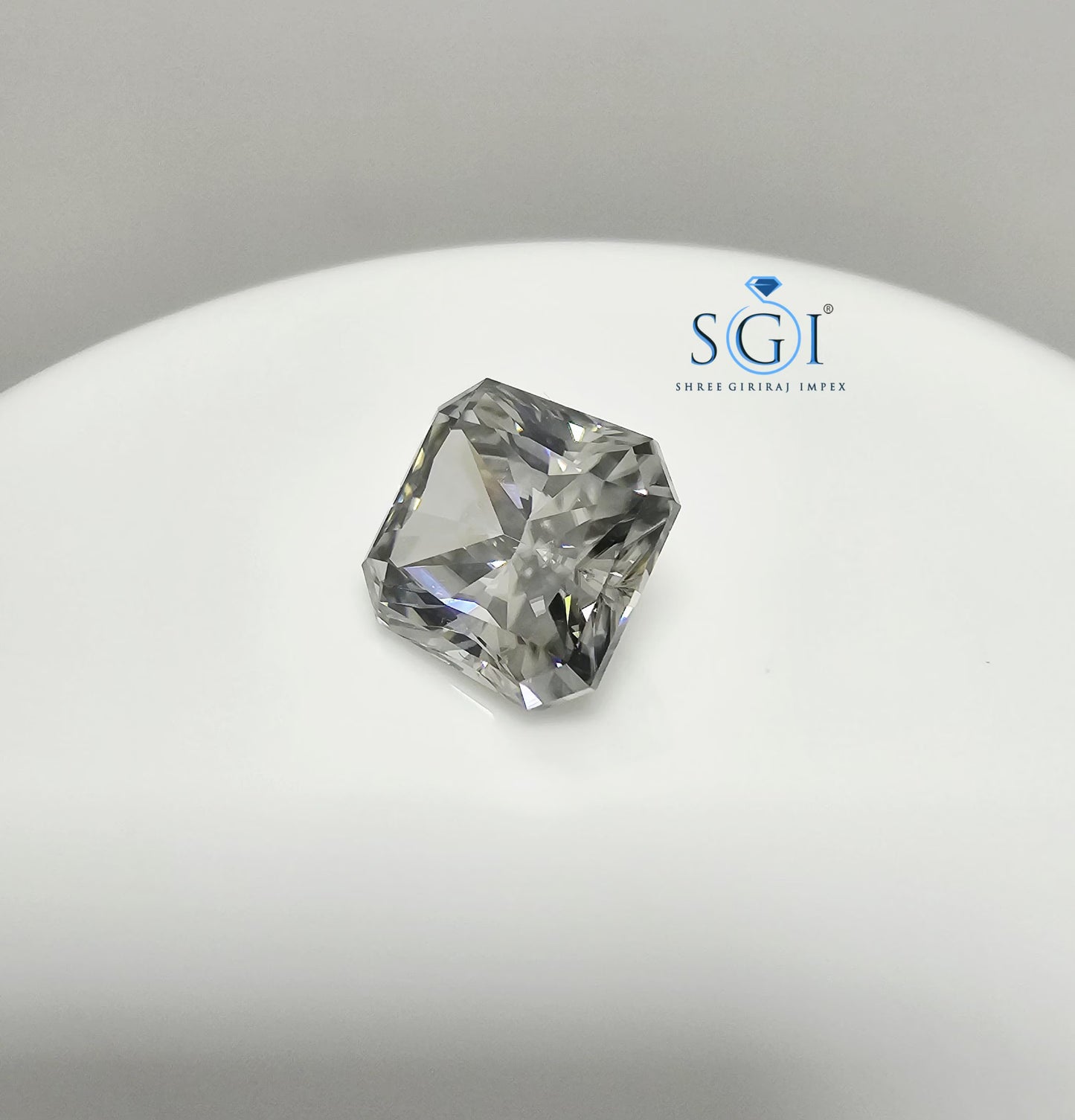 16.15 Ct Natural Grey Moissanite, Radiant Cut Loose Moissanite Gemstone for Custom Engagement Ring, Dark Grey VVS Diamond Alternative