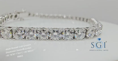 Lab-Grown Diamond Tennis Bracelet: Unisex Silver or Gold, 14ctw