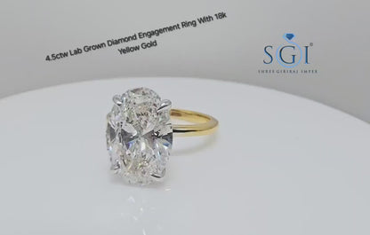 4.5ctw Lab Created Diamond Hidden Halo Ring — Engagement, Wedding, Anniversary in Yellow Gold