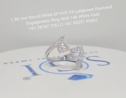 1.8ctw Lab-Grown Diamond Engagement Ring: White Gold, EF VVS/VS
