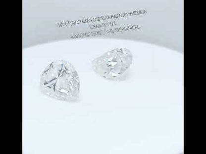 Pear shape White Moissanite Diamond set for Ear Ring and Ring