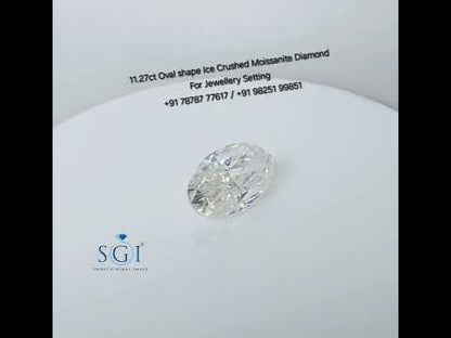 11.27ct Oval shape Iced Crushed Moissanite Diamond For Pendant necklace Engagement wedding