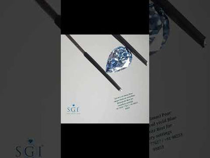 5 Carat Vivid Blue Moissanite Pear Cut 14.50×9.50mm | Premium Lab-Created Teal Blue Gemstone