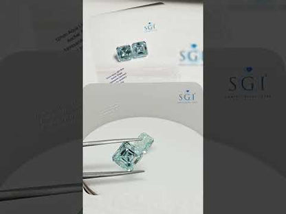 12mm Ascher Shape Aqua Light Blue Moissanite For Jewellery Rings Ear Ring Pendant