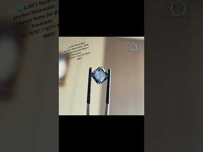Royal Blue Asscher Cut Moissanite 9mm | 4.50 Ct Premium Ring Gemstone