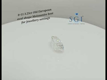 3.30 CT Oval Hybrid Crushed Ice Moissanite – 8x10mm Brilliant Loose Gem for Jewelry