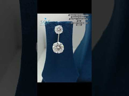 140 Ct Luxury Moissanite Diamond Solitaire Necklace Set | 19mm Center Stone & Matching Earrings | 925 Sterling Silver