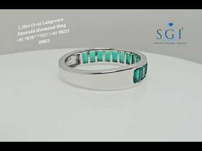 2.20ctw Lab-Grown Emerald Ring – Luxurious Green Gemstone Ring in Elegant Setting, Perfect for Special Occasions