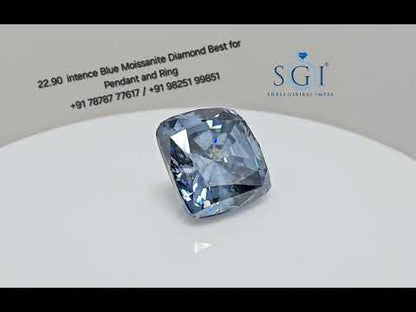 22.90ct Intence Blue Cushion Shape Moissanite Diamond Best For Pendant Rings Wedding Anniversary gifts