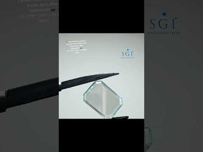 12CT Aqua Blue Portrait Cut Moissanite - Flat Surface Tablet for God Image & Custom Engraving