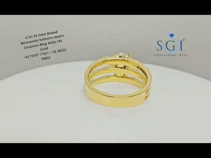 4.50 Ct White D VVS1 Moissanite Diamond Solitaire Men's Ring in 14K Gold Hallmarked Luxury Ring