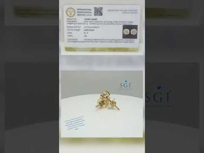 14K Solid Yellow Gold 2.20 Carat Total Weight Diamond Earrings – Premium Jewellery