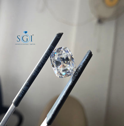 1.90Ct 6×9mm Old Mine Cushion Moissanite Loose Stone | D Color VVS1 | Premium Diamond Look Gemstone