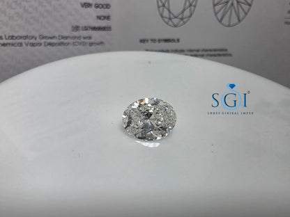 IGI Certified 3.03 Ct Oval Cut Lab Grown Diamond Solitaire – Premium Quality