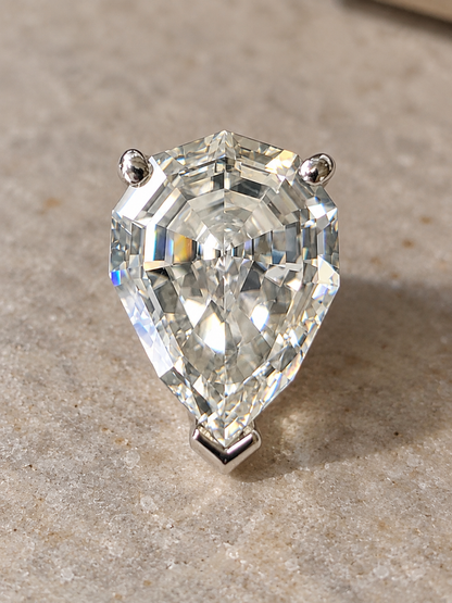 8.58 CTW 9x12mm Step Cut Pear Shape Moissanite Earrings  925 Sterling Silver Luxury Stud Earrings