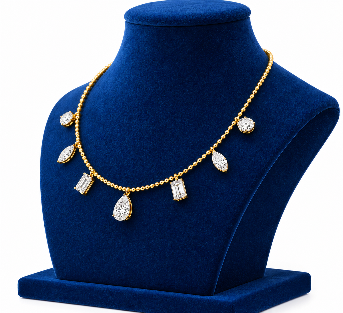 8 CTW Moissanite Tennis Necklace 17 Inch  18K Gold 10GM  D Color VVS1 Lab Created Moissanite Luxury Jewelry