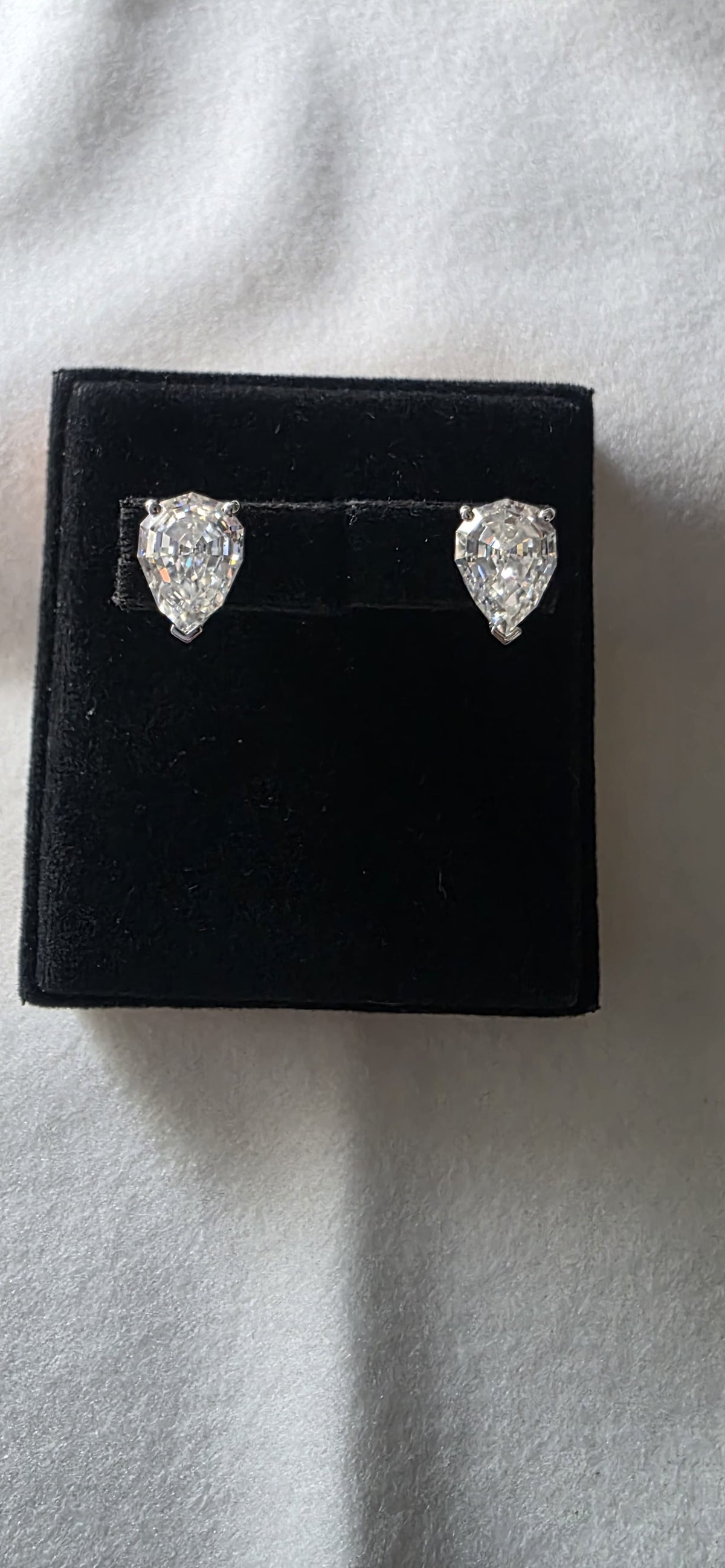 8.58 CTW 9x12mm Step Cut Pear Shape Moissanite Earrings  925 Sterling Silver Luxury Stud Earrings