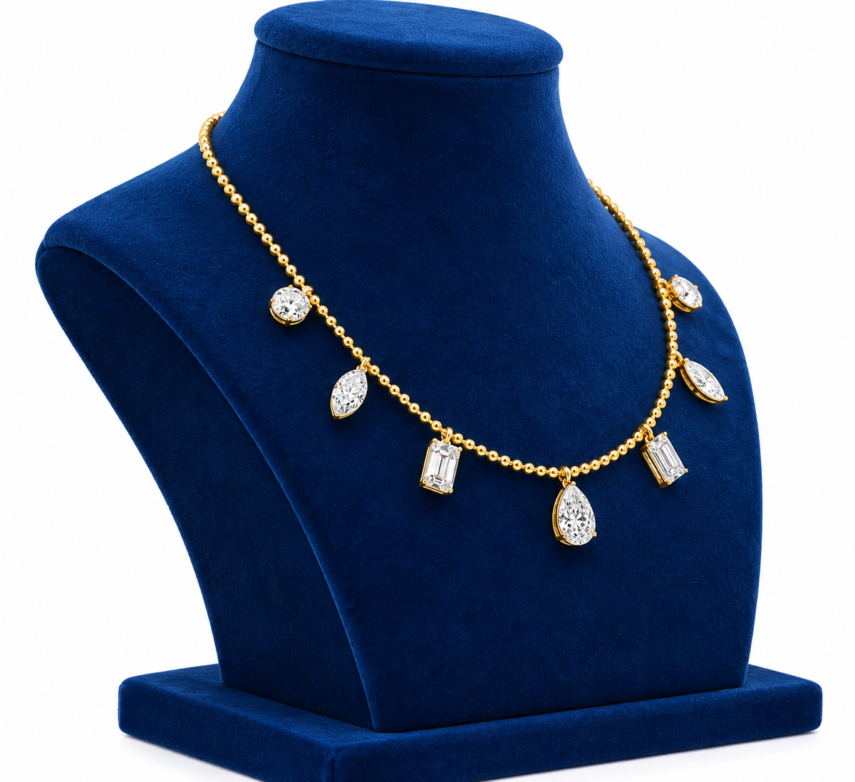 8 CTW Moissanite Tennis Necklace 17 Inch  18K Gold 10GM  D Color VVS1 Lab Created Moissanite Luxury Jewelry